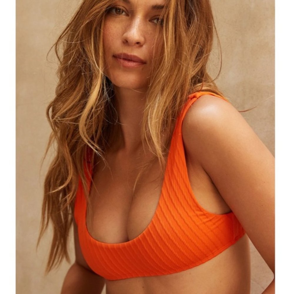 NWT Monday Swimwear Cabo San Lucus Top in Persimmon Jacquard